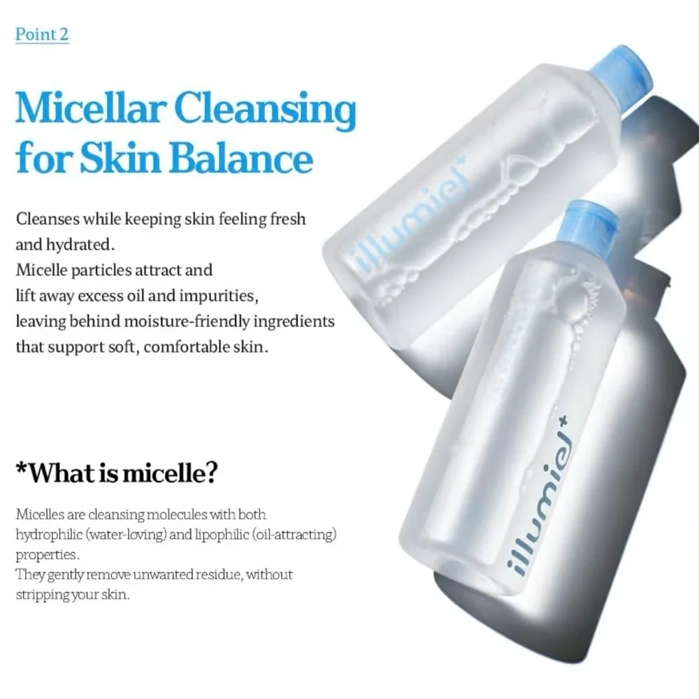 illumiel‎ Mild Clear Cleansing Water 13.5oz Makeup Remover K-Beauty EXP 6/28